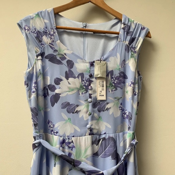 Roman lilac floral chiffon dress size uk 12 *new* - Picture 10 of 12